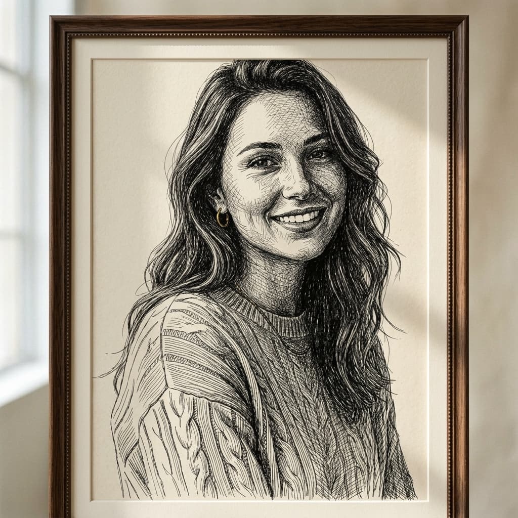 Handcrafted Scribble Portrait